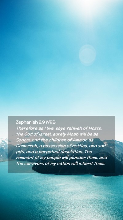 Picture 02 - Zephaniah 2:9 WEB Mobile Phone Wallpaper - Therefore as I live, says Yahweh of Hosts, the - Mobile Bible Verse Wallpaper