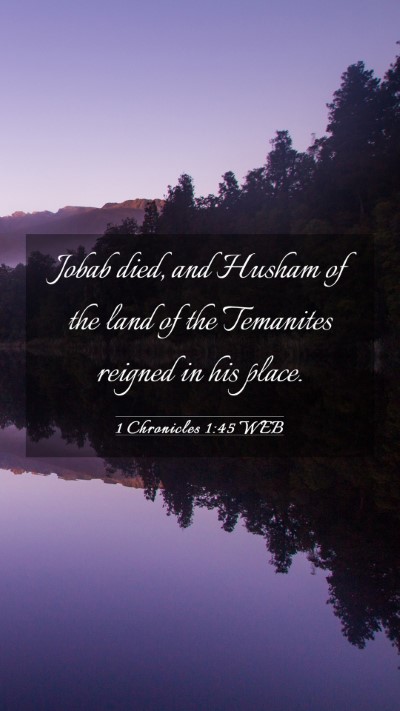 Picture 03 - 1 Chronicles 1:45 WEB Mobile Phone Wallpaper - Jobab died, and Husham of the land of the - Mobile Bible Verse Wallpaper