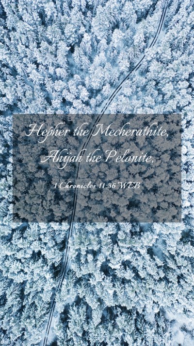 Picture 03 - 1 Chronicles 11:36 WEB Mobile Phone Wallpaper - Hepher the Mecherathite, Ahijah the - Mobile Bible Verse Wallpaper