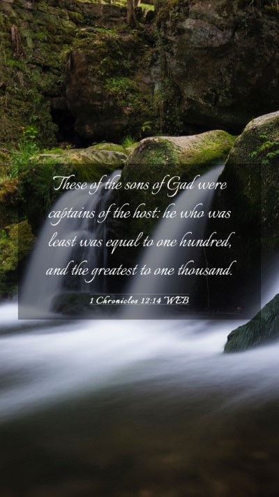Picture 03 - 1 Chronicles 12:14 WEB Mobile Phone Wallpaper - These of the sons of Gad were captains of the - Mobile Bible Verse Wallpaper
