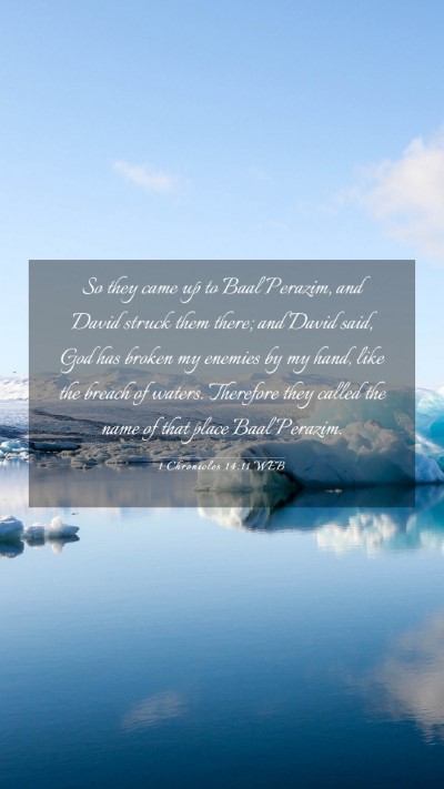 Picture 03 - 1 Chronicles 14:11 WEB Mobile Phone Wallpaper - So they came up to Baal Perazim, and David struck - Mobile Bible Verse Wallpaper