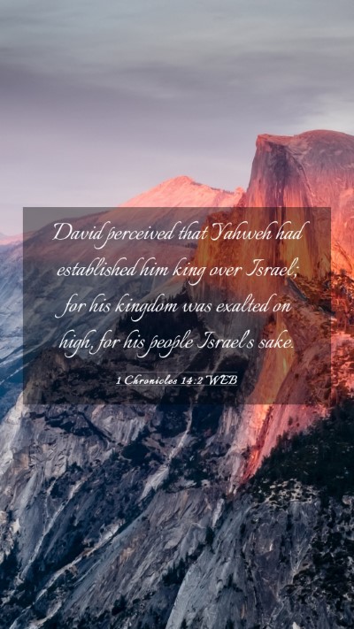 Picture 03 - 1 Chronicles 14:2 WEB Mobile Phone Wallpaper - David perceived that Yahweh had established him - Mobile Bible Verse Wallpaper