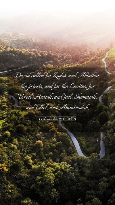 Picture 03 - 1 Chronicles 15:11 WEB Mobile Phone Wallpaper - David called for Zadok and Abiathar the priests, - Mobile Bible Verse Wallpaper