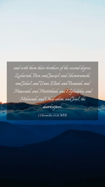 Picture 03 - 1 Chronicles 15:18 WEB Mobile Phone Wallpaper - and with them their brothers of the second - Mobile Bible Verse Wallpaper
