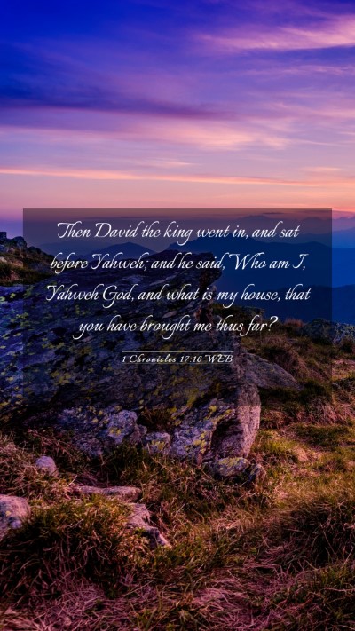 Picture 03 - 1 Chronicles 17:16 WEB Mobile Phone Wallpaper - Then David the king went in, and sat before - Mobile Bible Verse Wallpaper