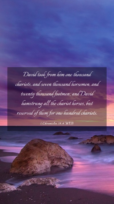 Picture 03 - 1 Chronicles 18:4 WEB Mobile Phone Wallpaper - David took from him one thousand chariots, and - Mobile Bible Verse Wallpaper