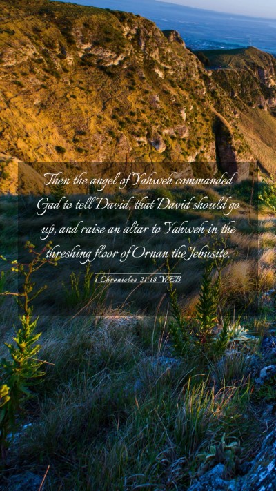 Picture 03 - 1 Chronicles 21:18 WEB Mobile Phone Wallpaper - Then the angel of Yahweh commanded Gad to tell - Mobile Bible Verse Wallpaper