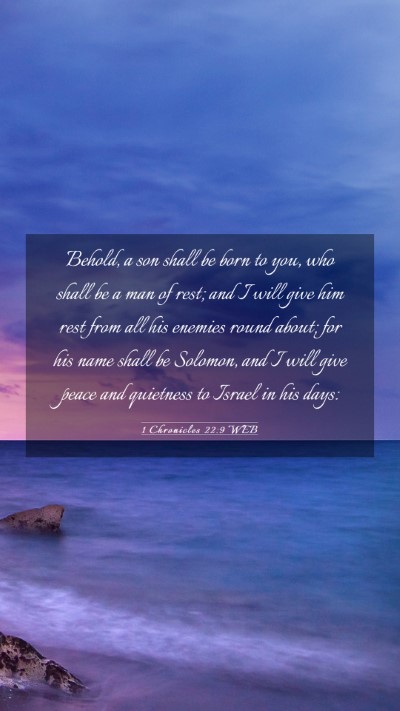 Picture 03 - 1 Chronicles 22:9 WEB Mobile Phone Wallpaper - Behold, a son shall be born to you, who shall be - Mobile Bible Verse Wallpaper