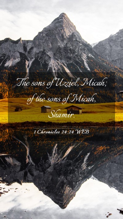 Picture 03 - 1 Chronicles 24:24 WEB Mobile Phone Wallpaper - The sons of Uzziel, Micah; of the sons of Micah, - Mobile Bible Verse Wallpaper