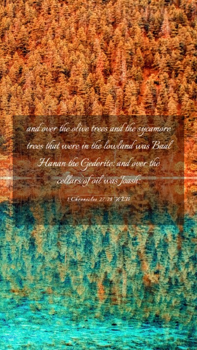 Picture 03 - 1 Chronicles 27:28 WEB Mobile Phone Wallpaper - and over the olive trees and the sycamore trees - Mobile Bible Verse Wallpaper