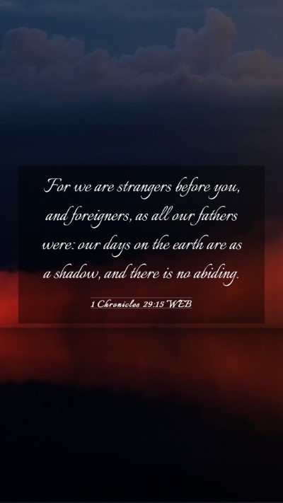 Picture 03 - 1 Chronicles 29:15 WEB Mobile Phone Wallpaper - For we are strangers before you, and foreigners, - Mobile Bible Verse Wallpaper