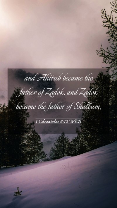 Picture 03 - 1 Chronicles 6:12 WEB Mobile Phone Wallpaper - and Ahitub became the father of Zadok, and Zadok - Mobile Bible Verse Wallpaper