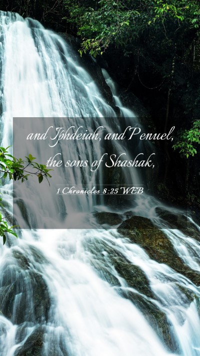 Picture 03 - 1 Chronicles 8:25 WEB Mobile Phone Wallpaper - and Iphdeiah, and Penuel, the sons of - Mobile Bible Verse Wallpaper
