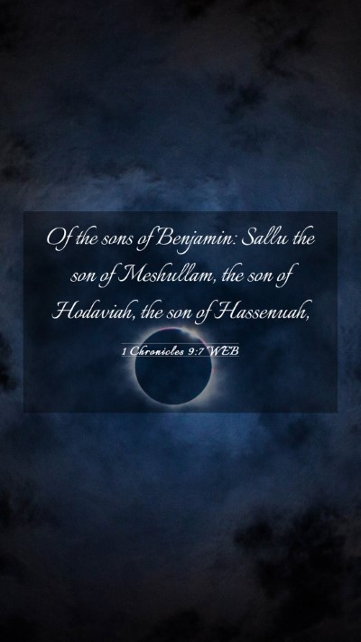 Picture 03 - 1 Chronicles 9:7 WEB Mobile Phone Wallpaper - Of the sons of Benjamin: Sallu the son of - Mobile Bible Verse Wallpaper