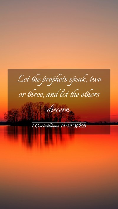 Picture 03 - 1 Corinthians 14:29 WEB Mobile Phone Wallpaper - Let the prophets speak, two or three, and let the - Mobile Bible Verse Wallpaper