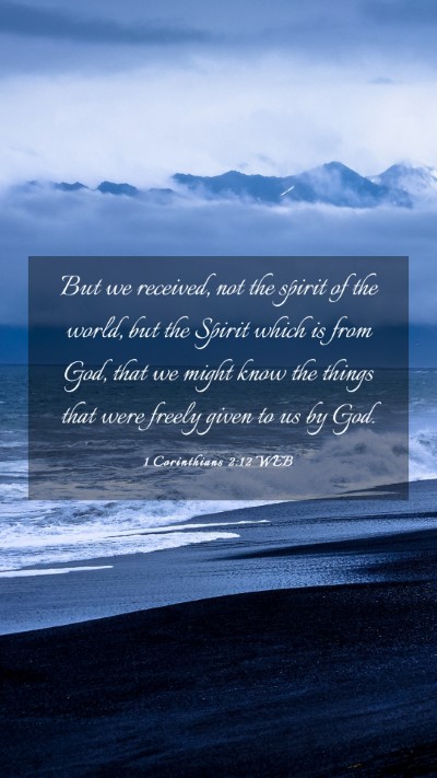 Picture 03 - 1 Corinthians 2:12 WEB Mobile Phone Wallpaper - But we received, not the spirit of the world, but - Mobile Bible Verse Wallpaper