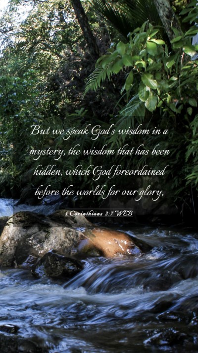 Picture 03 - 1 Corinthians 2:7 WEB Mobile Phone Wallpaper - But we speak God's wisdom in a mystery, the - Mobile Bible Verse Wallpaper