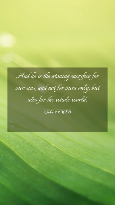Picture 03 - 1 John 2:2 WEB Mobile Phone Wallpaper - And he is the atoning sacrifice for our sins, and - Mobile Bible Verse Wallpaper
