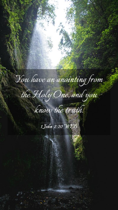 Picture 03 - 1 John 2:20 WEB Mobile Phone Wallpaper - You have an anointing from the Holy One, and you - Mobile Bible Verse Wallpaper