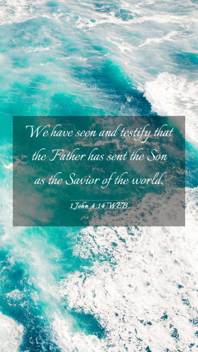 Picture 03 - 1 John 4:14 WEB Mobile Phone Wallpaper - We have seen and testify that the Father has sent - Mobile Bible Verse Wallpaper