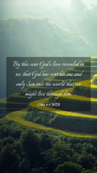 Picture 03 - 1 John 4:9 WEB Mobile Phone Wallpaper - By this was God's love revealed in us, that God - Mobile Bible Verse Wallpaper