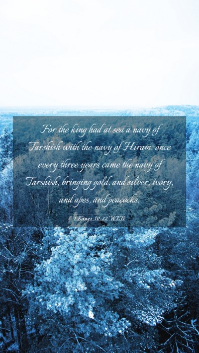 Picture 03 - 1 Kings 10:22 WEB Mobile Phone Wallpaper - For the king had at sea a navy of Tarshish with - Mobile Bible Verse Wallpaper