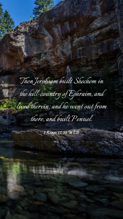 Picture 03 - 1 Kings 12:25 WEB Mobile Phone Wallpaper - Then Jeroboam built Shechem in the hill-country - Mobile Bible Verse Wallpaper