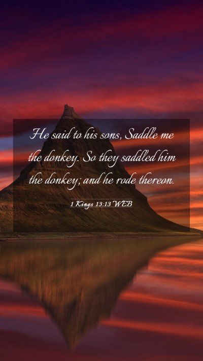 Picture 03 - 1 Kings 13:13 WEB Mobile Phone Wallpaper - He said to his sons, Saddle me the donkey. So - Mobile Bible Verse Wallpaper
