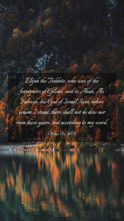 Picture 03 - 1 Kings 17:1 WEB Mobile Phone Wallpaper - Elijah the Tishbite, who was of the foreigners of - Mobile Bible Verse Wallpaper