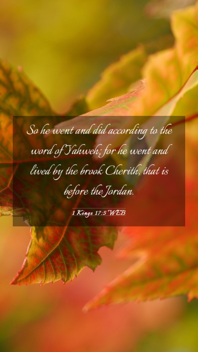 Picture 03 - 1 Kings 17:5 WEB Mobile Phone Wallpaper - So he went and did according to the word of - Mobile Bible Verse Wallpaper