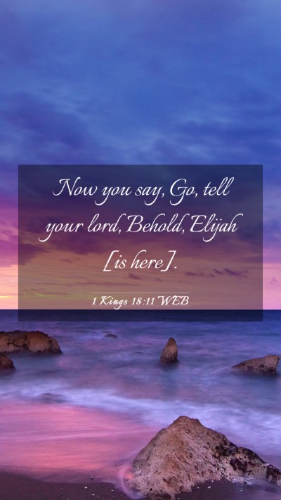 Picture 03 - 1 Kings 18:11 WEB Mobile Phone Wallpaper - Now you say, Go, tell your lord, Behold, Elijah - Mobile Bible Verse Wallpaper