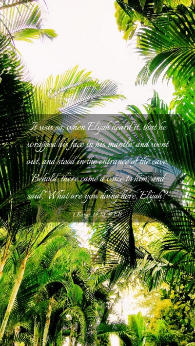 Picture 03 - 1 Kings 19:13 WEB Mobile Phone Wallpaper - It was so, when Elijah heard it, that he wrapped - Mobile Bible Verse Wallpaper