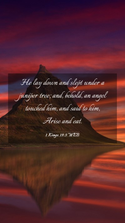 Picture 03 - 1 Kings 19:5 WEB Mobile Phone Wallpaper - He lay down and slept under a juniper tree; and, - Mobile Bible Verse Wallpaper