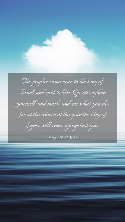 Picture 03 - 1 Kings 20:22 WEB Mobile Phone Wallpaper - The prophet came near to the king of Israel, and - Mobile Bible Verse Wallpaper