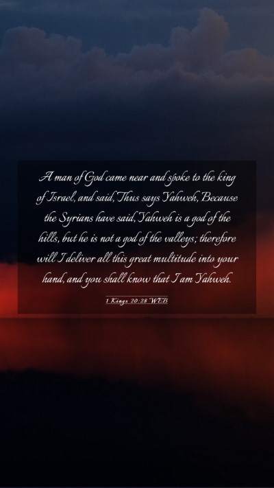 Picture 03 - 1 Kings 20:28 WEB Mobile Phone Wallpaper - A man of God came near and spoke to the king of - Mobile Bible Verse Wallpaper