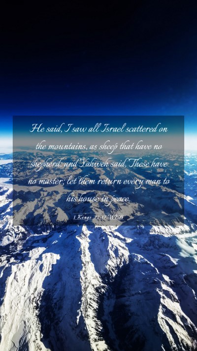 Picture 03 - 1 Kings 22:17 WEB Mobile Phone Wallpaper - He said, I saw all Israel scattered on the - Mobile Bible Verse Wallpaper