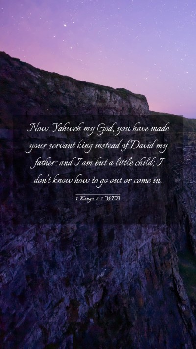 Picture 03 - 1 Kings 3:7 WEB Mobile Phone Wallpaper - Now, Yahweh my God, you have made your servant - Mobile Bible Verse Wallpaper
