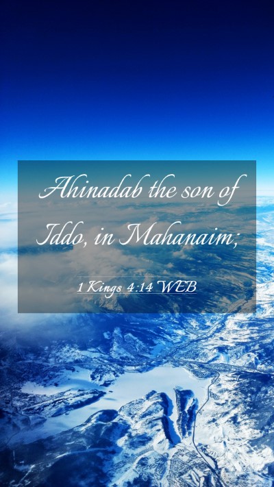 Picture 03 - 1 Kings 4:14 WEB Mobile Phone Wallpaper - Ahinadab the son of Iddo, in - Mobile Bible Verse Wallpaper