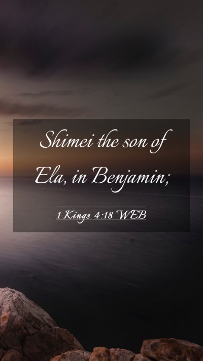 Picture 03 - 1 Kings 4:18 WEB Mobile Phone Wallpaper - Shimei the son of Ela, in - Mobile Bible Verse Wallpaper