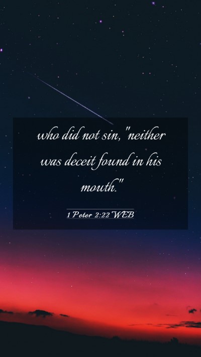 Picture 03 - 1 Peter 2:22 WEB Mobile Phone Wallpaper - who did not sin, 