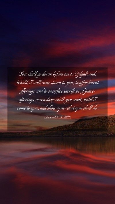 Picture 03 - 1 Samuel 10:8 WEB Mobile Phone Wallpaper - You shall go down before me to Gilgal; and, - Mobile Bible Verse Wallpaper