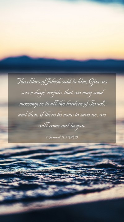Picture 03 - 1 Samuel 11:3 WEB Mobile Phone Wallpaper - The elders of Jabesh said to him, Give us seven - Mobile Bible Verse Wallpaper