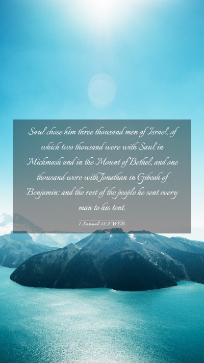 Picture 03 - 1 Samuel 13:2 WEB Mobile Phone Wallpaper - Saul chose him three thousand men of Israel, of - Mobile Bible Verse Wallpaper