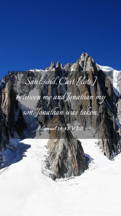 Picture 03 - 1 Samuel 14:42 WEB Mobile Phone Wallpaper - Saul said, Cast [lots] between me and Jonathan my - Mobile Bible Verse Wallpaper