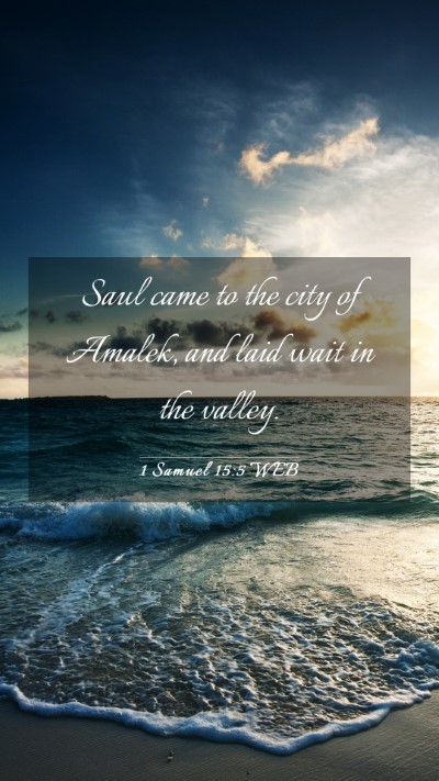 Picture 03 - 1 Samuel 15:5 WEB Mobile Phone Wallpaper - Saul came to the city of Amalek, and laid wait in - Mobile Bible Verse Wallpaper