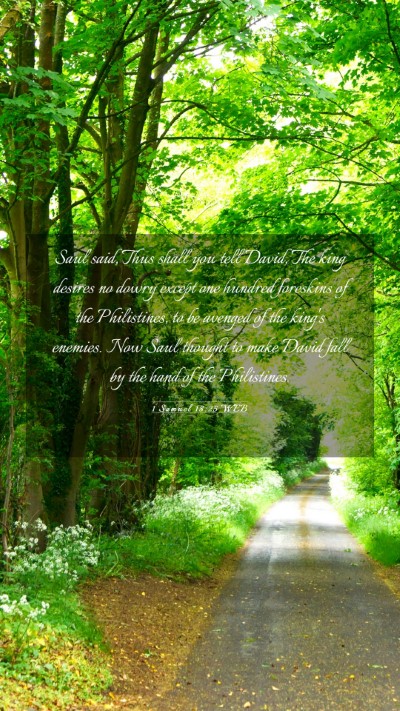 Picture 03 - 1 Samuel 18:25 WEB Mobile Phone Wallpaper - Saul said, Thus shall you tell David, The king - Mobile Bible Verse Wallpaper