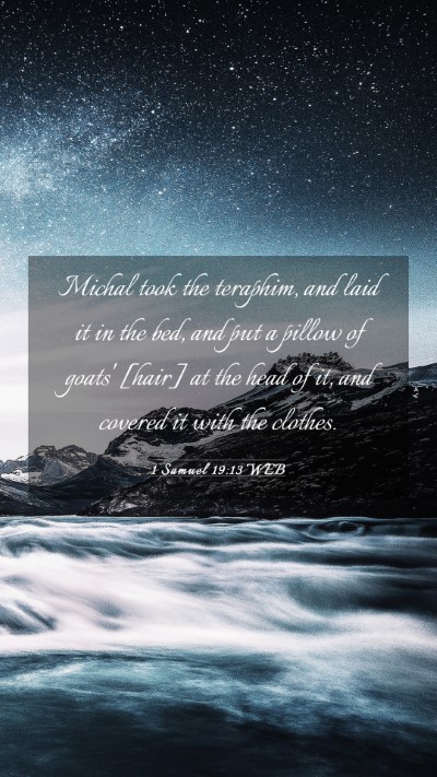 Picture 03 - 1 Samuel 19:13 WEB Mobile Phone Wallpaper - Michal took the teraphim, and laid it in the bed, - Mobile Bible Verse Wallpaper