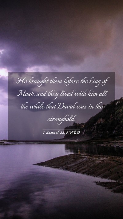 Picture 03 - 1 Samuel 22:4 WEB Mobile Phone Wallpaper - He brought them before the king of Moab: and they - Mobile Bible Verse Wallpaper