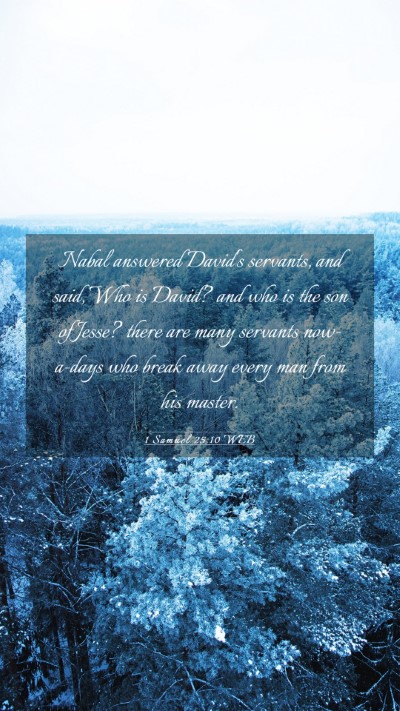 Picture 03 - 1 Samuel 25:10 WEB Mobile Phone Wallpaper - Nabal answered David's servants, and said, Who is - Mobile Bible Verse Wallpaper