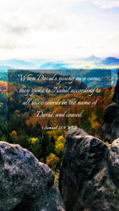 Picture 03 - 1 Samuel 25:9 WEB Mobile Phone Wallpaper - When David's young men came, they spoke to Nabal - Mobile Bible Verse Wallpaper